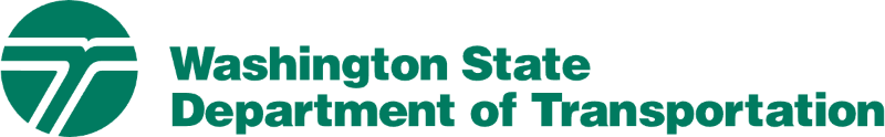 The official WSDOT logo with a green circle and a stylized T within it that looks like a road intersection